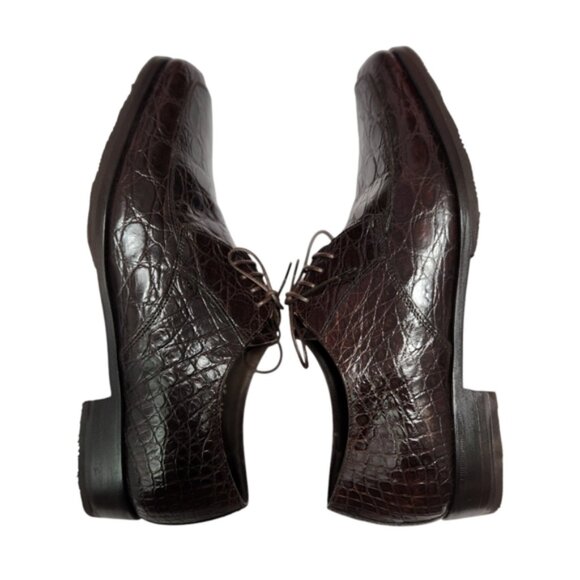 Prada Brown Crocodile Leather Dress Shoes - Picture 3 of 9
